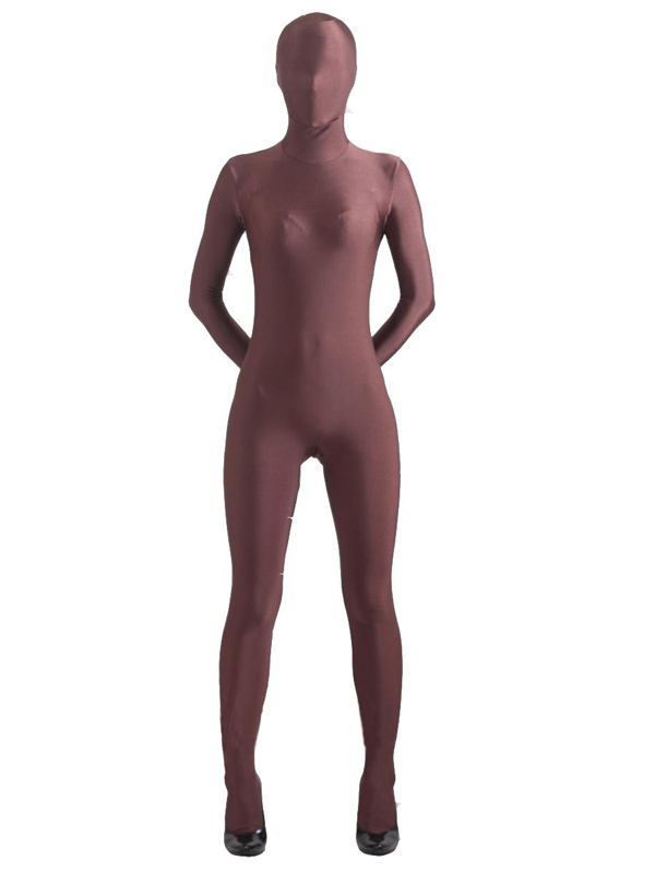 Brown Unisexy Lycra Full Body Zentai Suit - Click Image to Close